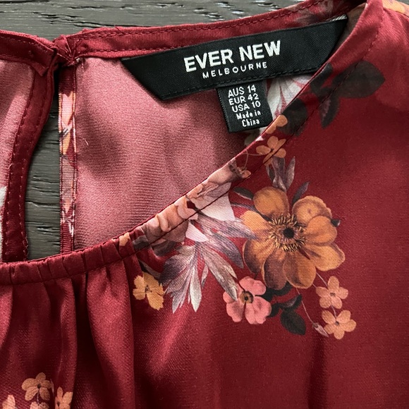 EverNew Shona shirred waist midi satin dress SZ 10 - Picture 4 of 12